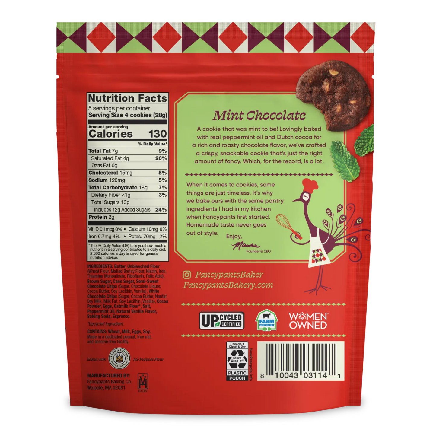 Fancypants Mint Chocolate Packaging Back Panel