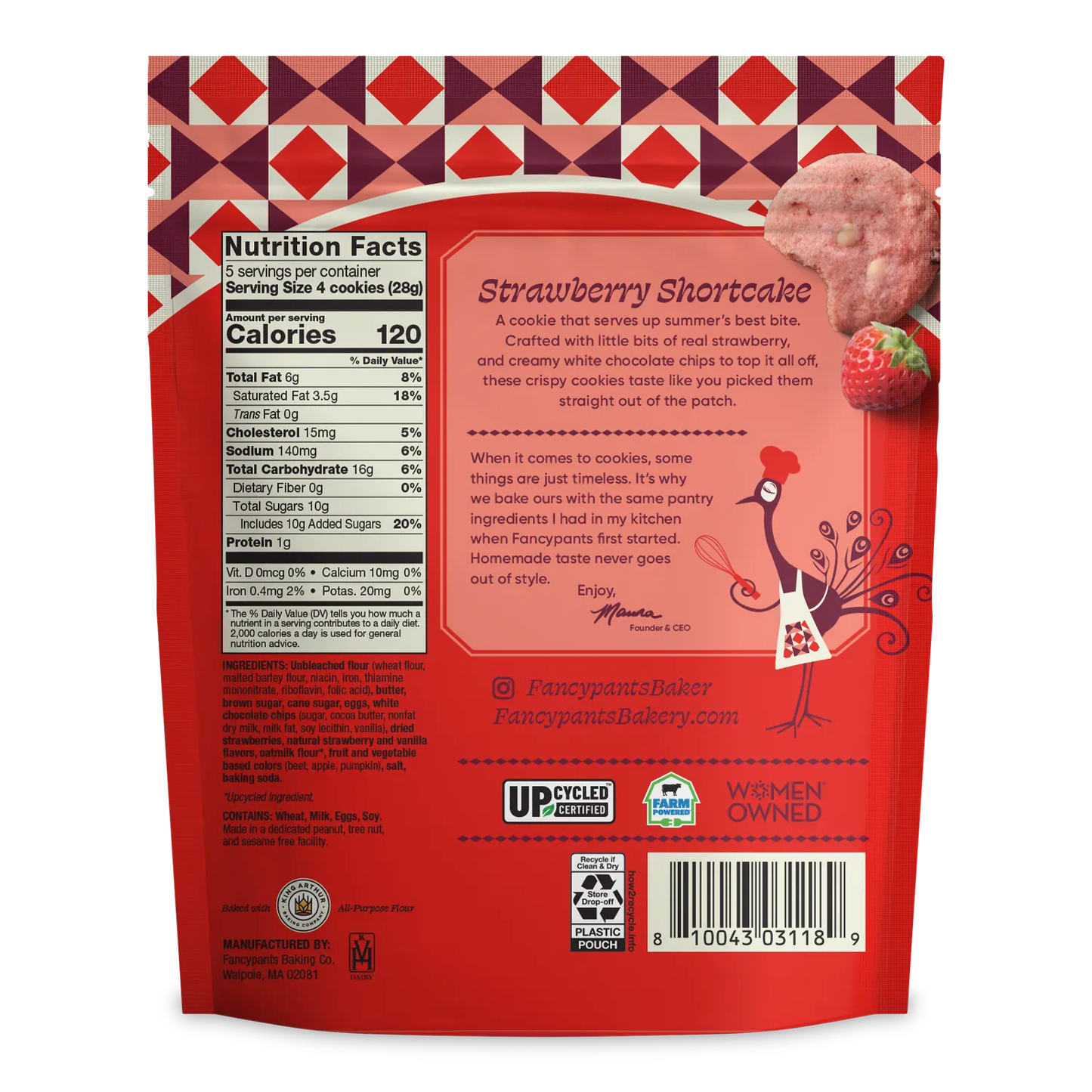 Fancypants Strawberry Shortcake Back Panel