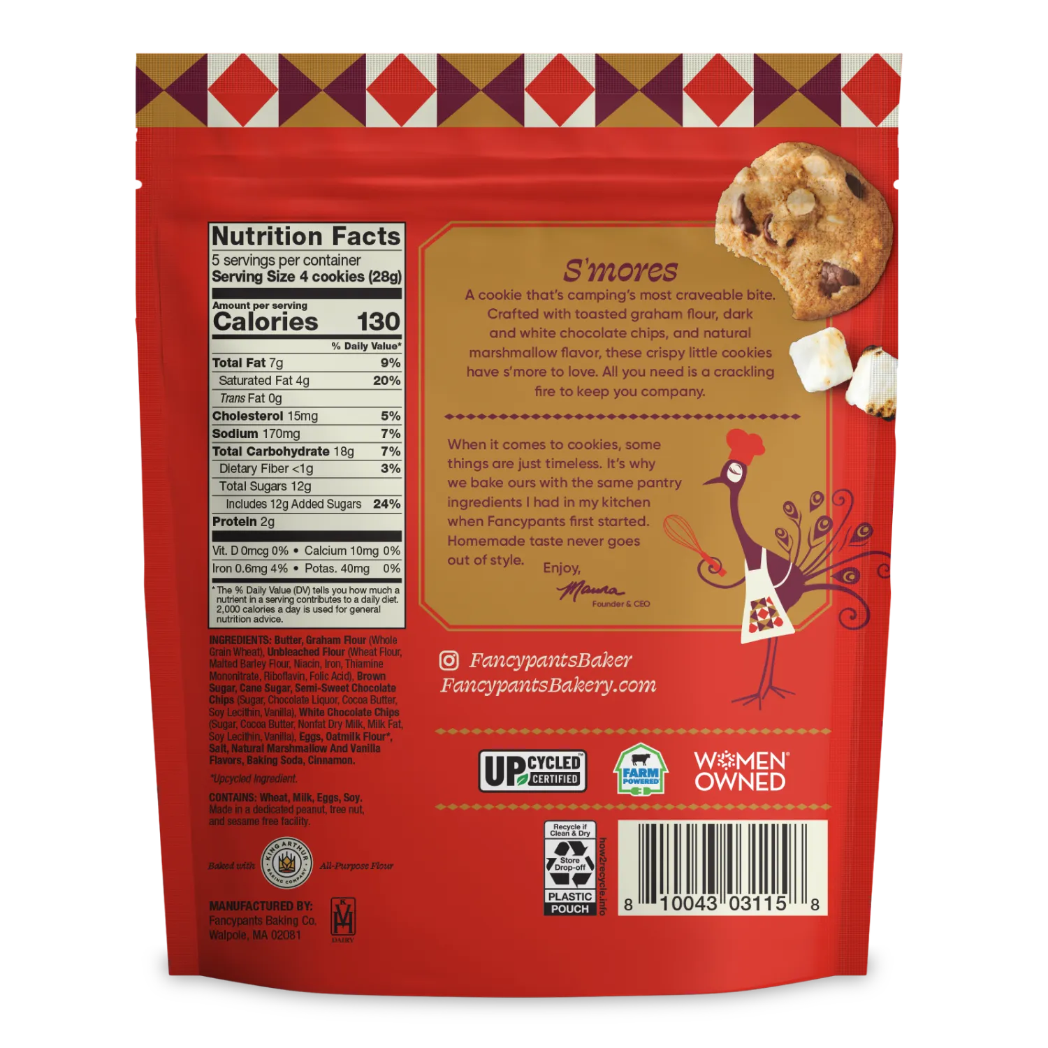 Fancypants S'Mores Packaging Back Panel