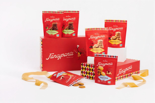 Fancypants Holiday Cookie Gift Box – Gourmet Crispy Cookies in Red Festive Packaging