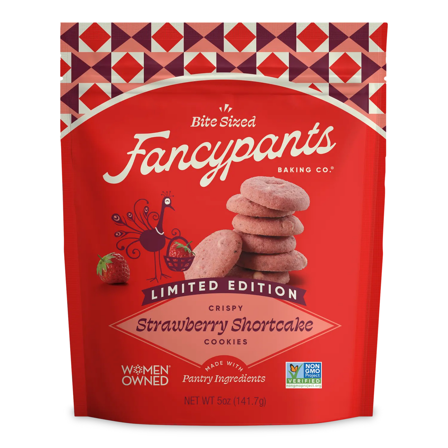 Fancypants crispy strawberry shortcake cookies 5 oz pouch